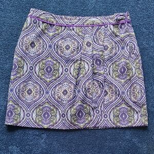 Purple Pleated A-Line Mini Skirt